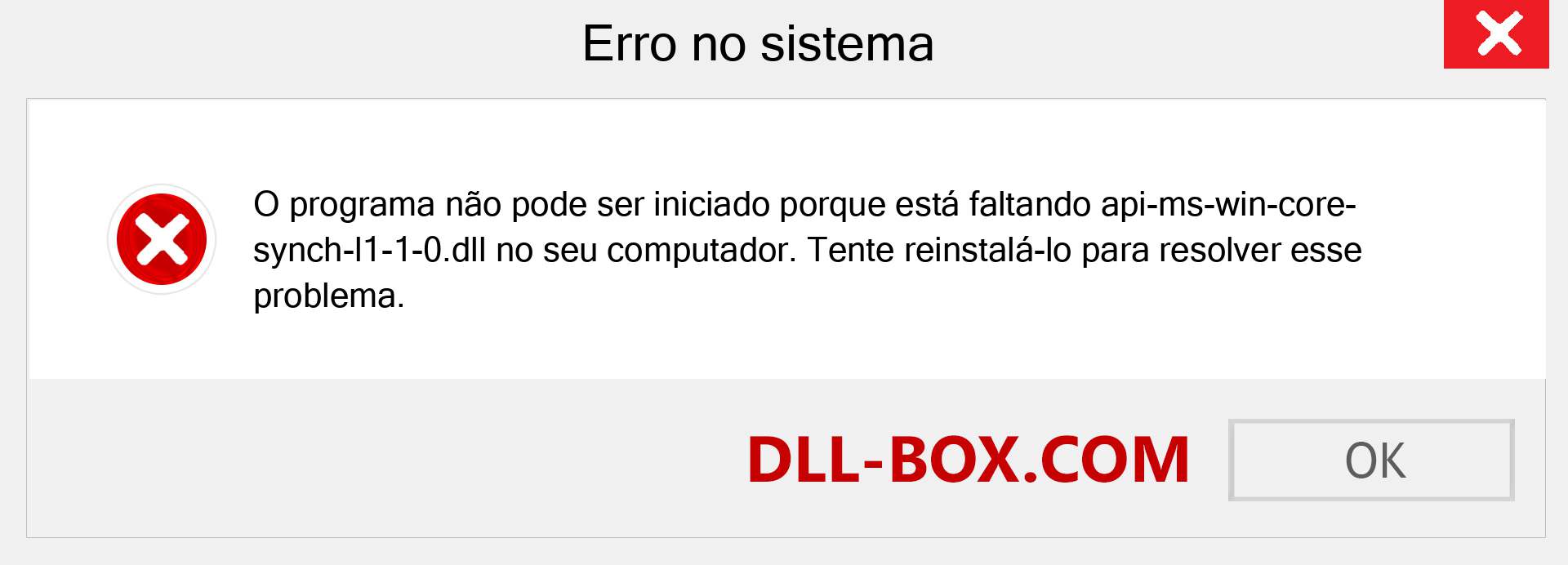 Arquivo api-ms-win-core-synch-l1-1-0.dll ausente ?. Download para Windows 7, 8, 10 - Correção de erro ausente api-ms-win-core-synch-l1-1-0 dll no Windows, fotos, imagens