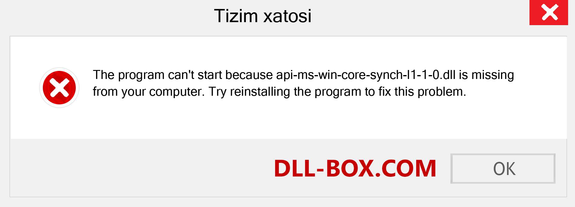 api-ms-win-core-synch-l1-1-0.dll fayli yo'qolganmi?. Windows 7, 8, 10 uchun yuklab olish - Windowsda api-ms-win-core-synch-l1-1-0 dll etishmayotgan xatoni tuzating, rasmlar, rasmlar